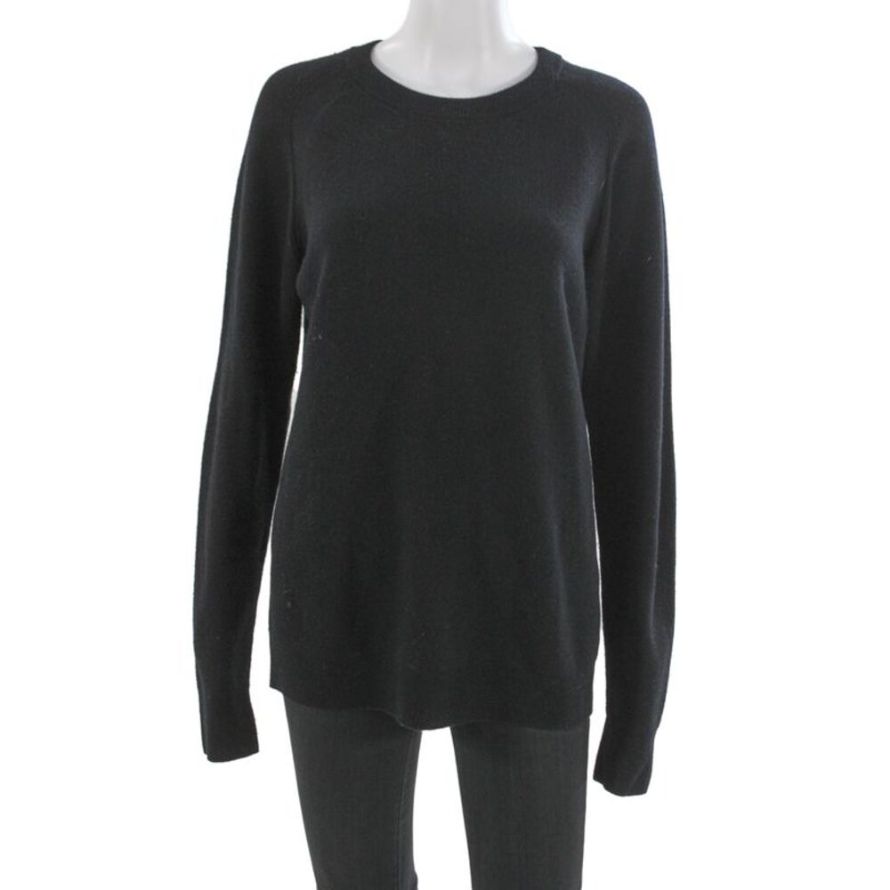Closed Unisex Pullover Sweater Black Wool Cashmere Crew Neck Long Sleeve Size L